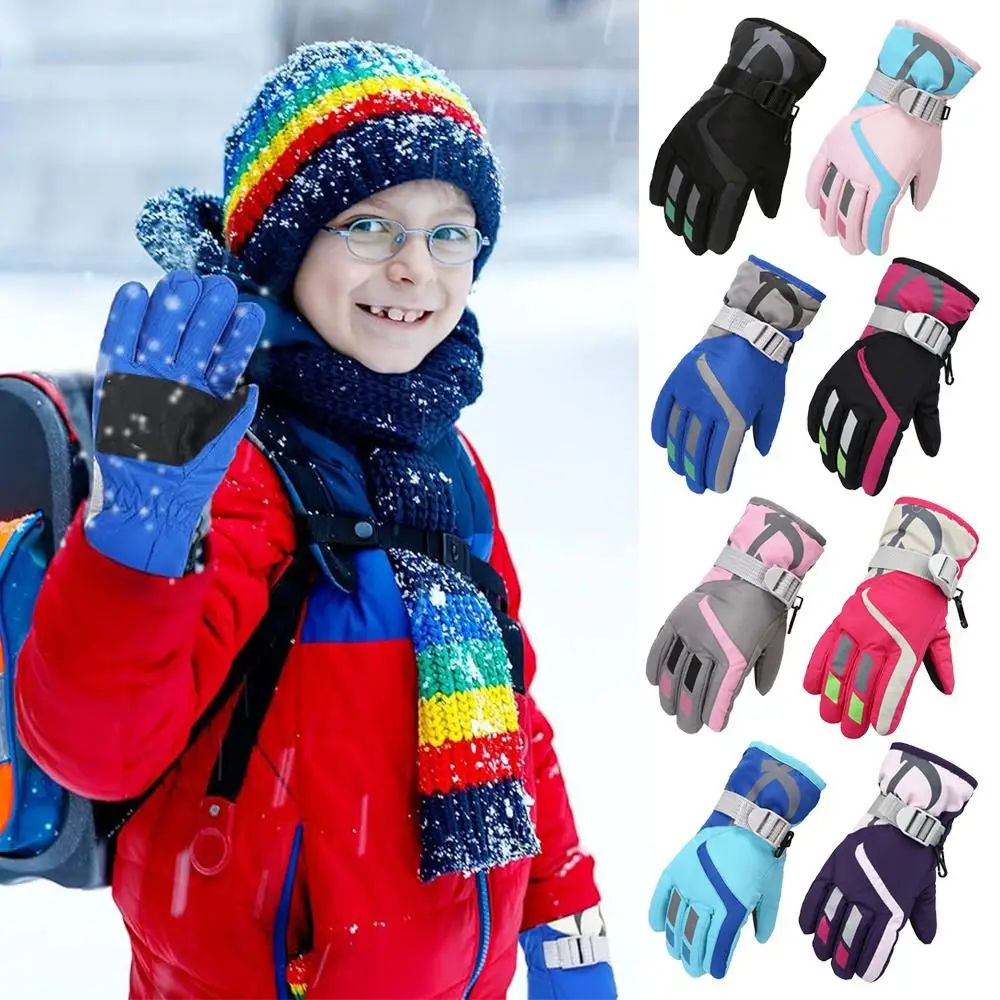 

Waterproof Children Ski Gloves Cute Non-slip Windproof Mitten Thicken Warm Kid Gloves Winter Must