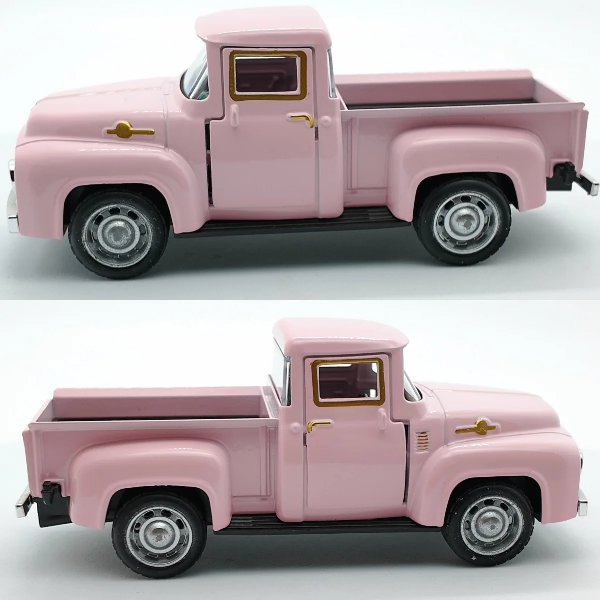 Pull-back pickup truck model detail view