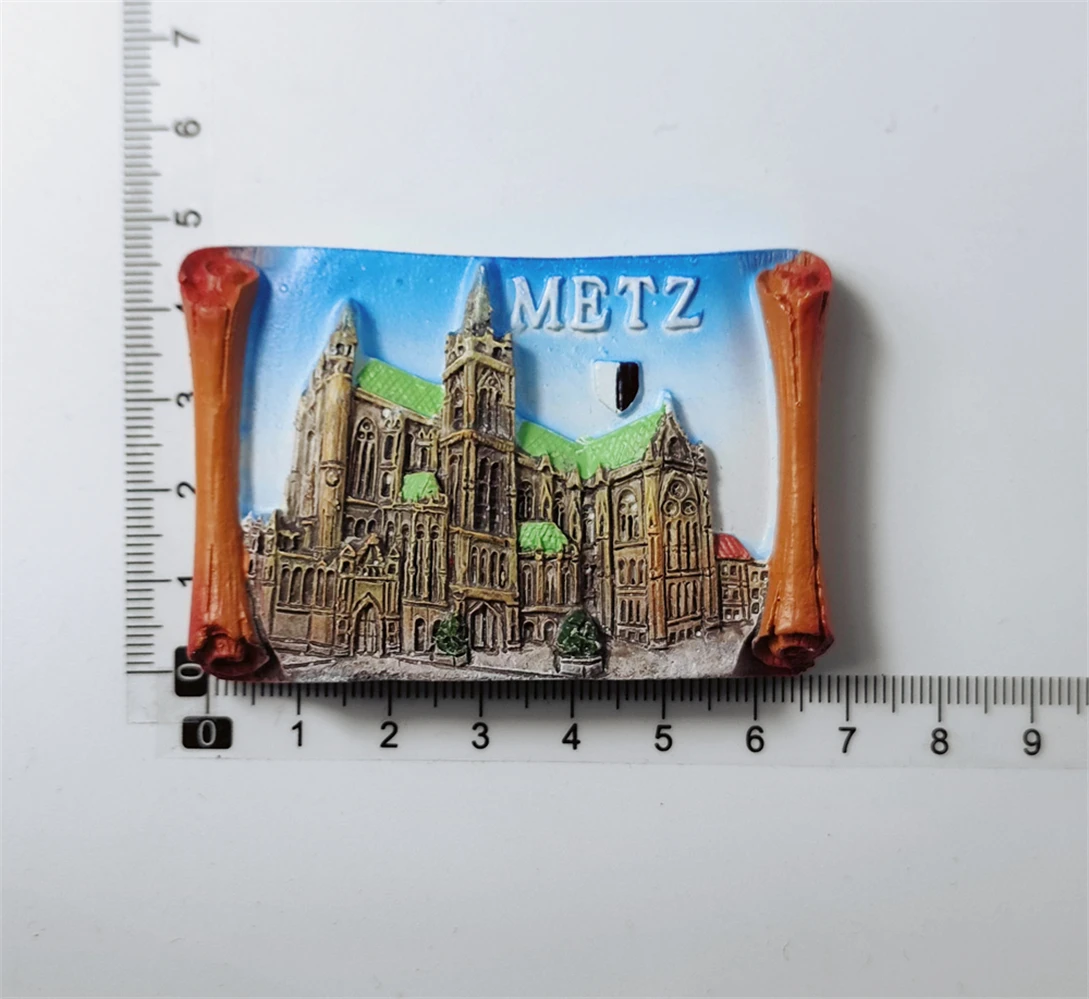 Metz France 3D Fridge Magnet Souvenir Gift Resin Handmade Metz Refrigerator Magnet Home Decoration Collection magnetic fridge magnets magnetic sticker magnetic fridge stickers