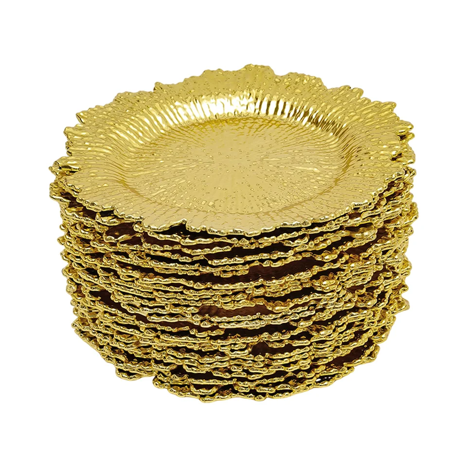 Gold Charger Plates Set of 24 for Weddings