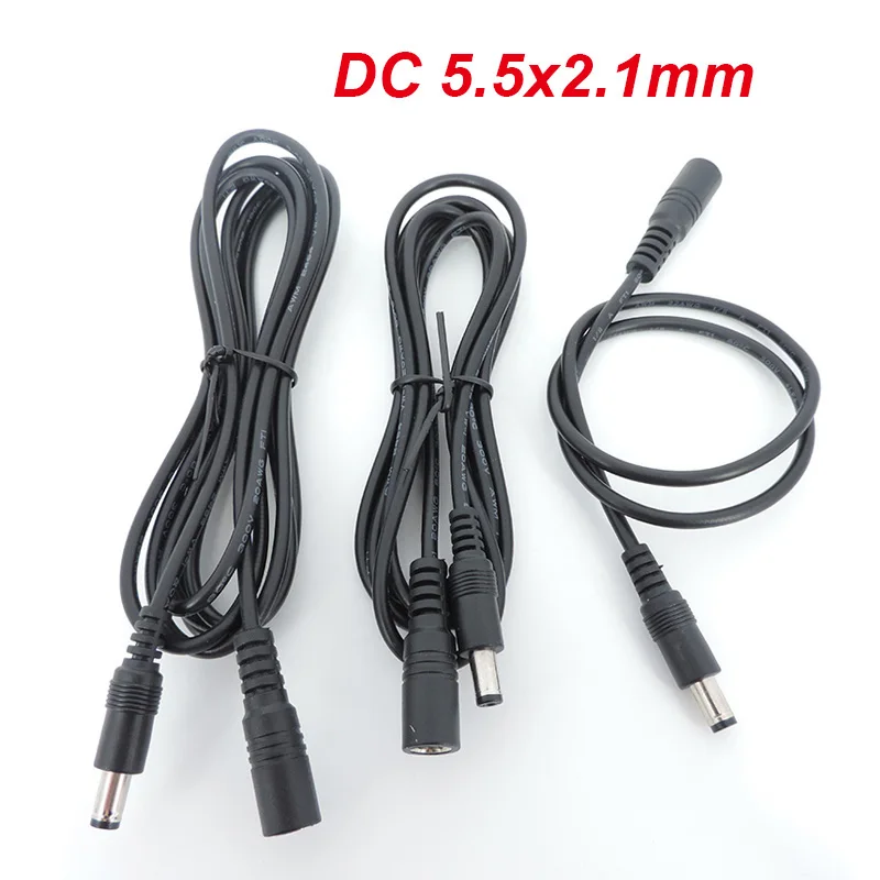 

1m/2m/3/5m DC Power supply Cable Female to Male Plug connector wire Extension Cord Adapter 5.5x2.1mm For 12V strip light J17