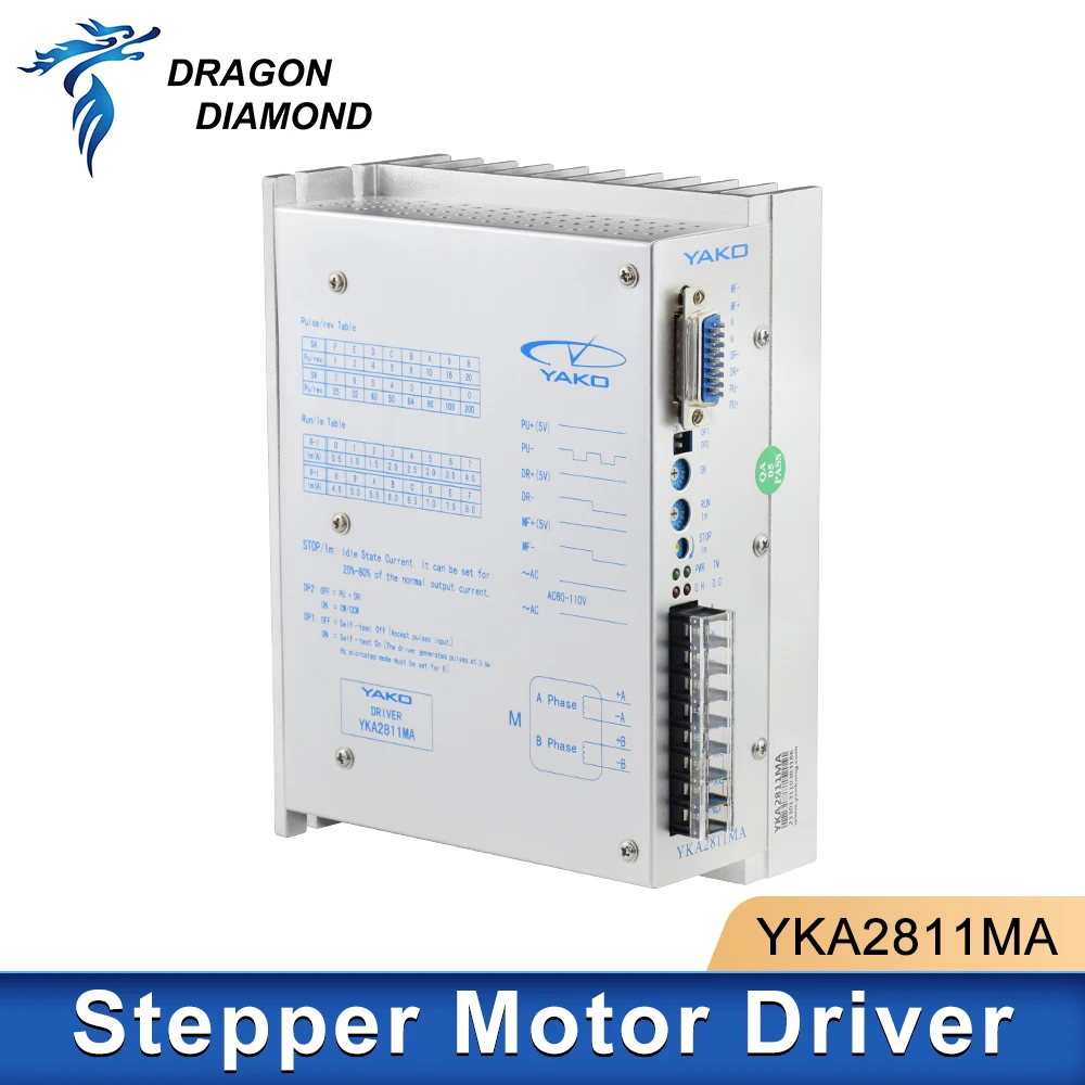 

Original YAKO YKA2811MA Stepper Driver Engine 60 -110VAC 8A 2-Phase Nema 34 Motor For CNC Engraver Milling Router