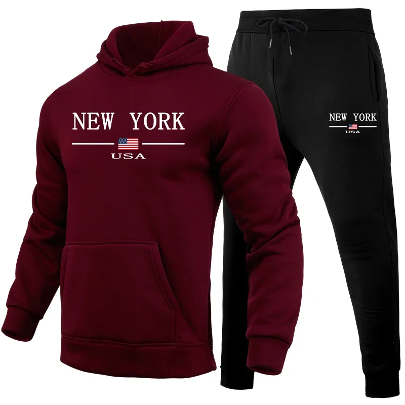 Men Casual Sportswear Tracksuit Hoodies Sweatpants