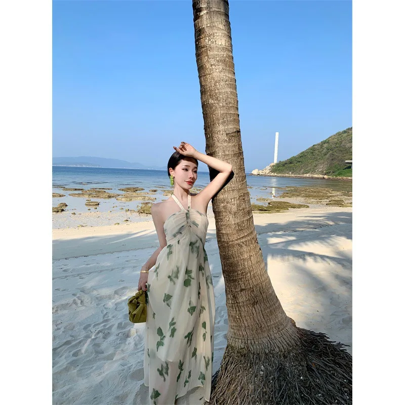 

Summer Sleeveless Vintage Floral Maxi Dresses Women Fashion Casual 2024 New Camisole Long Dress Sexy Party Club Bohemian Robe