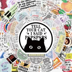 Vibrant and Witty Sticker Pack - 50 Unique Sarcastic Decals for Creative Expression and Decoration (50Pcs)