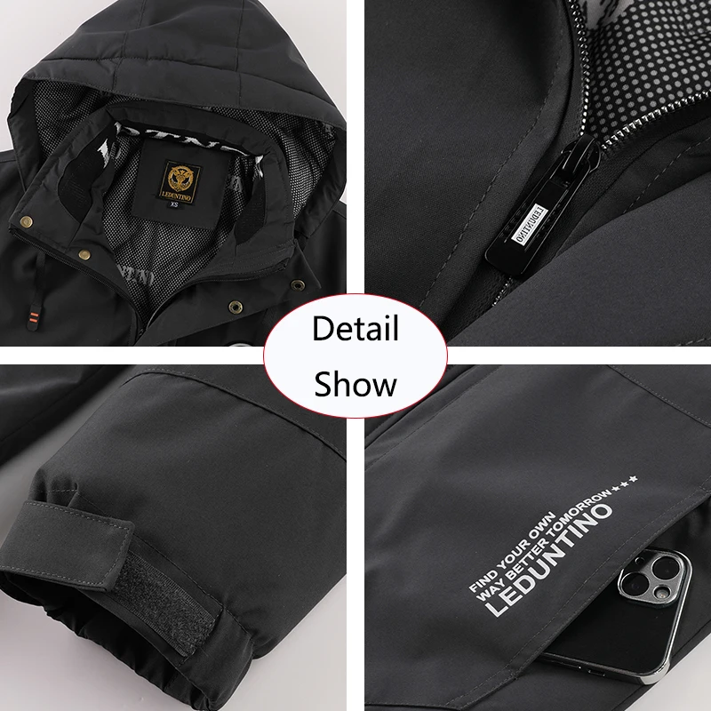 الشتاء الرجال في الهواء الطلق مصدات الرياح الدافئة...