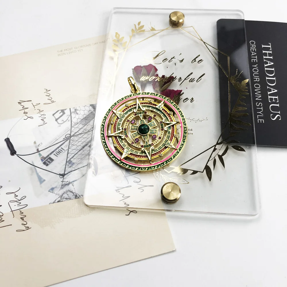 Silver pendant Magic Amulet Mythical Aztec Tiger Chakra Asian Ornaments Compass Africa Pendant Jewelry 925 Sterling Silver Gift for Woman Men