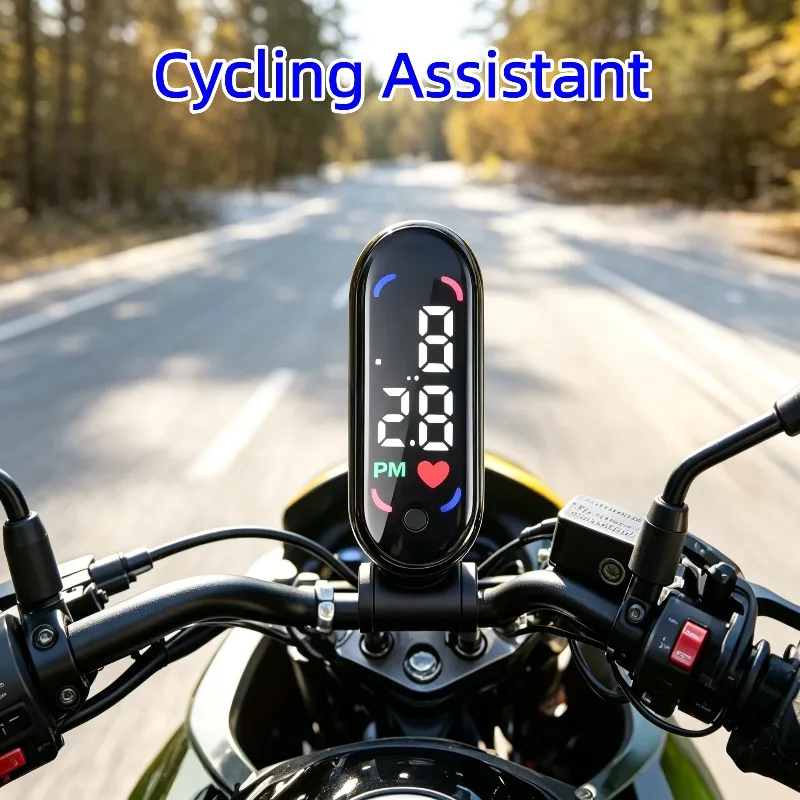 Compact Waterproof LED Digital Clock for Motorcycles and Scooters