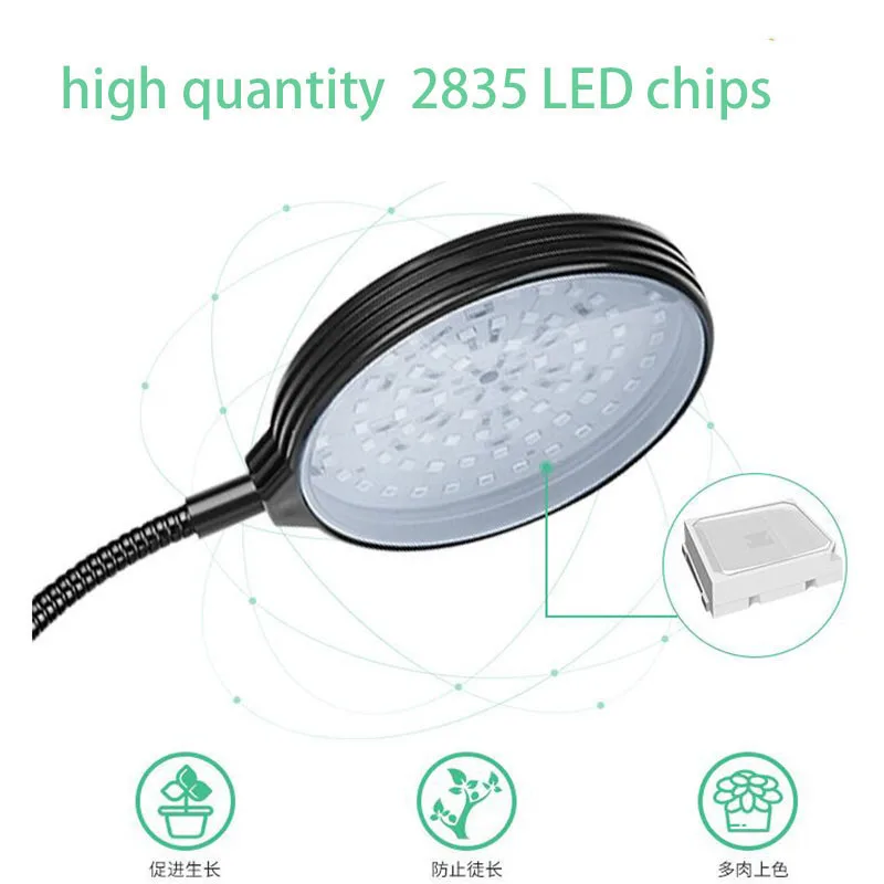 DC5V USB LED plant Grow Light 4 head flower Red Blue light Phytolamps Timer 15W 60W Desktop Clip Phyto Lamps Flowers Grow Box s1