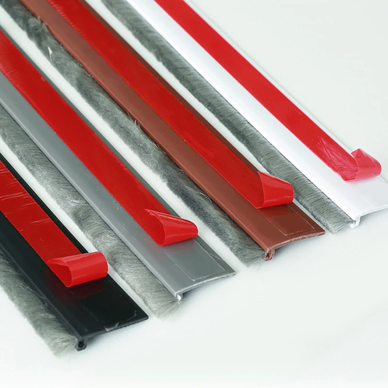 Door Stopper Door Bottoom Draft with Brush Wind Noise Reduction Seal Strip Under Door Sealing Blocker Guard Sealer Weatherstrip door stopper door bottom sealing strip