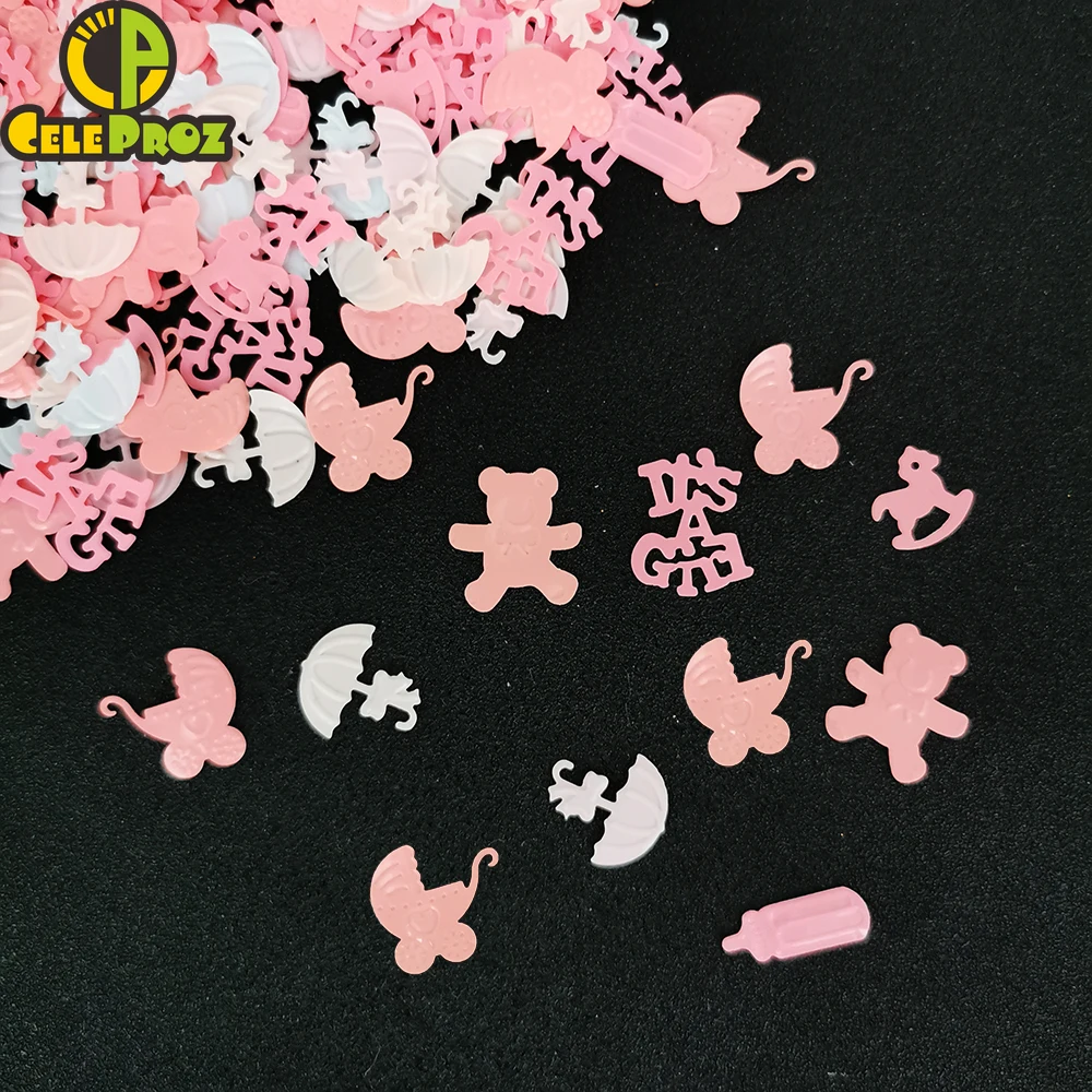 Baby Shower Table Confetti Sequins 15g It's A Boy Girl 1st Birthday Party Stroller Bottle Angel Baptism Gender Reveal Decoration party decorations,paper confetti