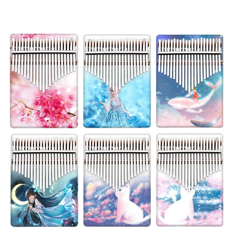 

Kalimba 21 Keys Thumb Piano High Quality Wood Mahogany Mbira Body Musical Instrument Gift With Learning Book Tune Hammer Kalimba