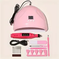 LINMANDA Professional USB Electric Nail Drill Polish File Kit with UV LED Nail Lamp Gel Manicure Dryer Lamp Acrylic Starter Set 1