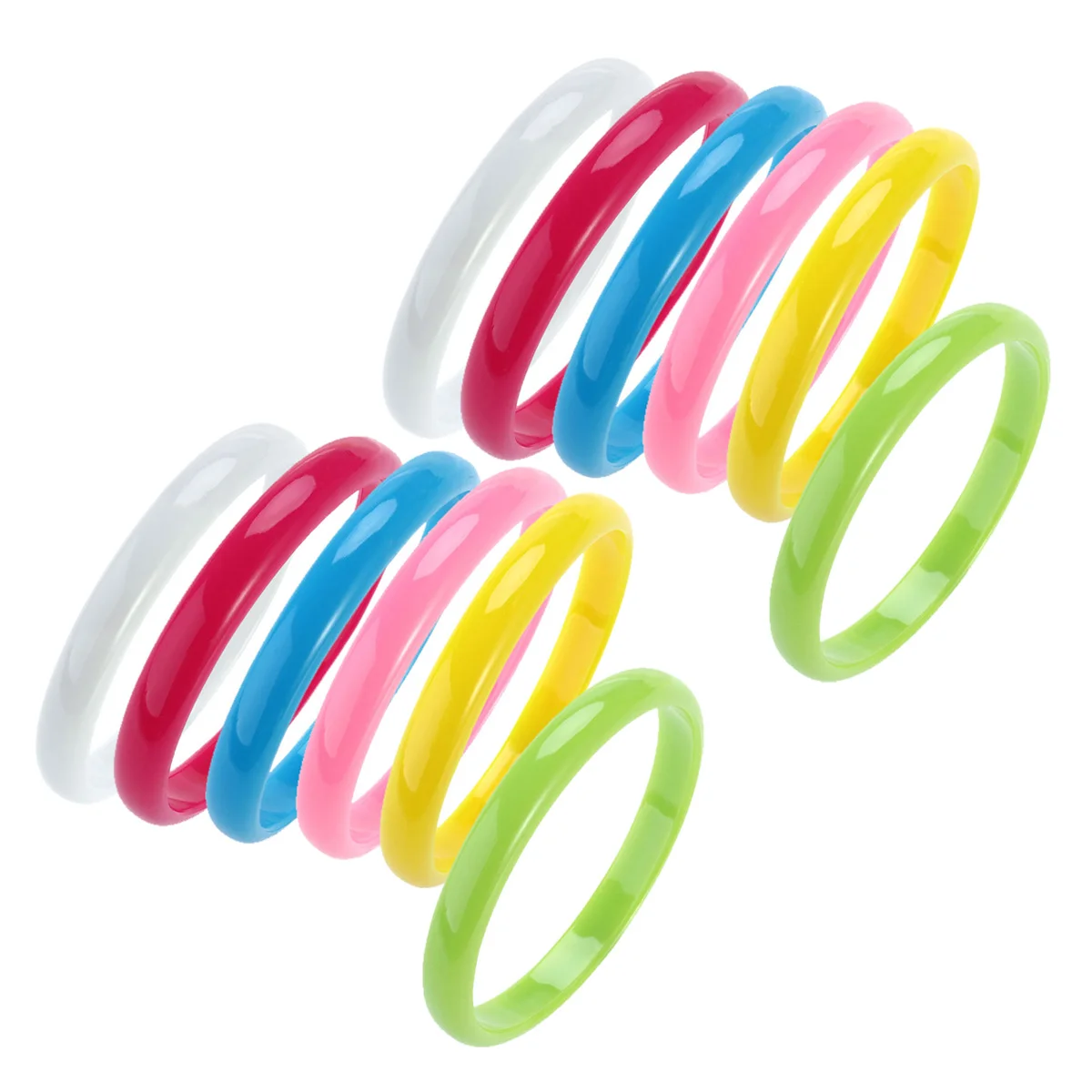 12pcs/set Fashion Plastic Bangle Bracelets Random Color Bracelet for Women Children Decoration Use sale bracelets women s meicem luxury silver color geometric bracelet for women female fashion round charming bangle jewelry gift