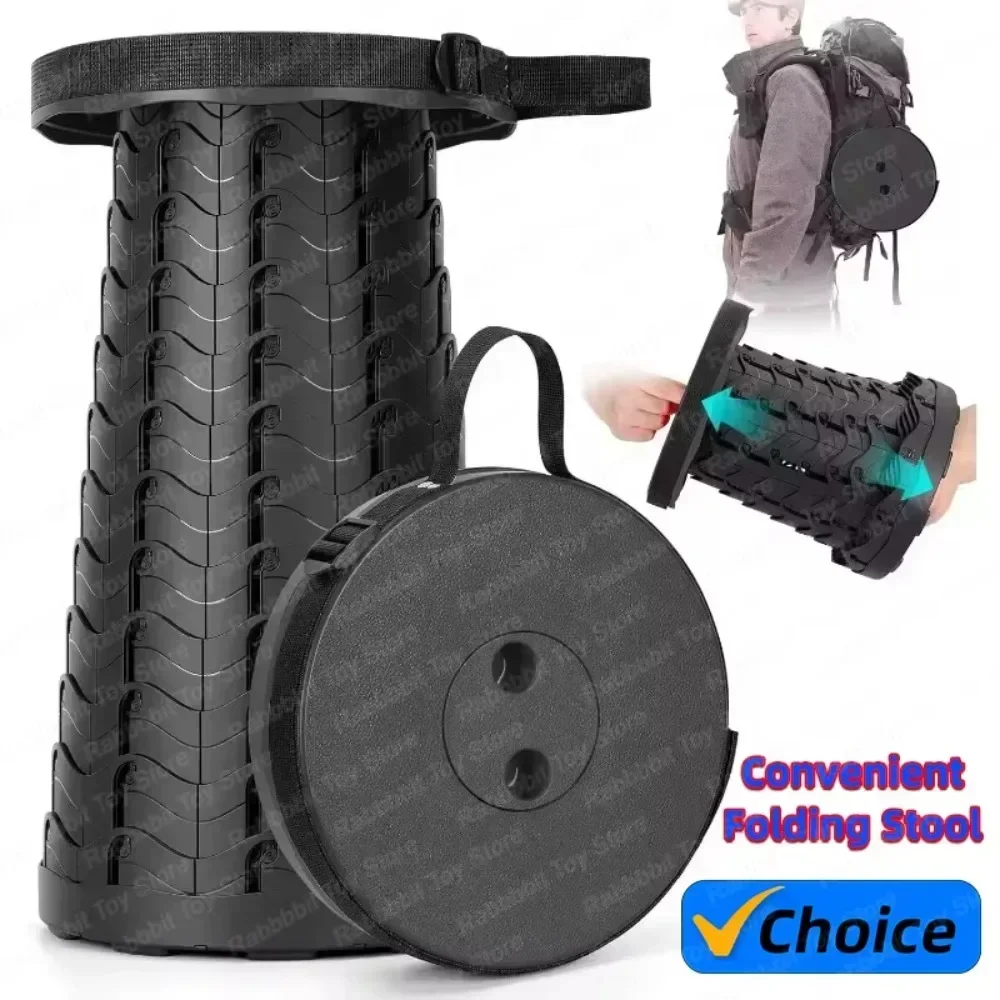 Folding stool Folding Telescopic Stool Storage Stool Outdoor Travel Folding Adjustable Plastic Fishing Rainbow Telescopic