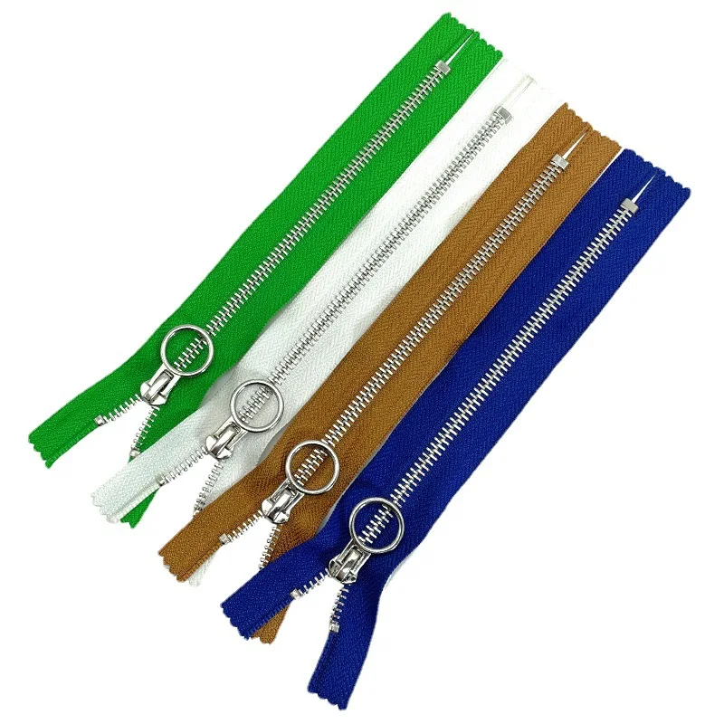 

2/5PCS 20cm Short 5 # Metal Zipper Close End Auto-Lock Silver Teeth Zip Sewing Clothes Kit DIY Bag Wallet Shoes Accessories