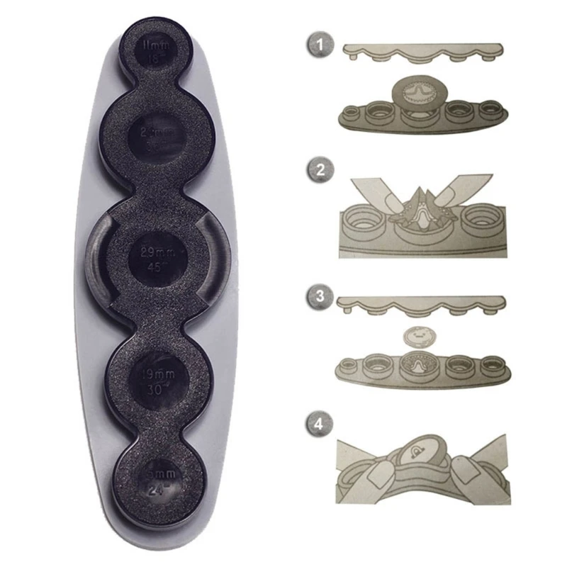Universal Tool for Cover Buttons DIY Cloth Buttons, Help Make Own Covered Buttons, Size: 11mm, 15mm, 19mm, 23mm, 29mm 3