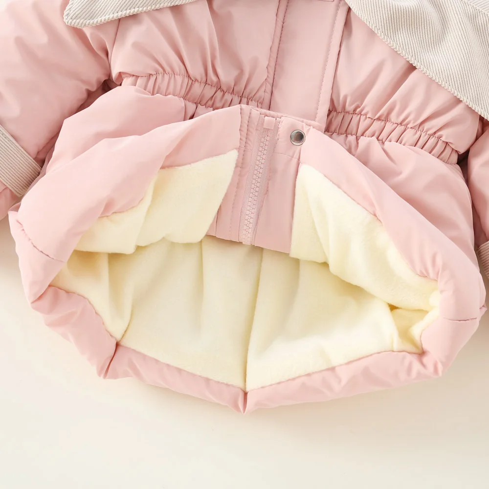 Girls' Cotton Jacket With High Collar For Winter Girls And Baby Girls Thick And Warm Cotton Jacket Stylish