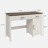 Farmhouse 47" Executive Desk, Computer Desk with Drawers and Cabinet, Workstation Computer Desk for Home Office and Study. 2