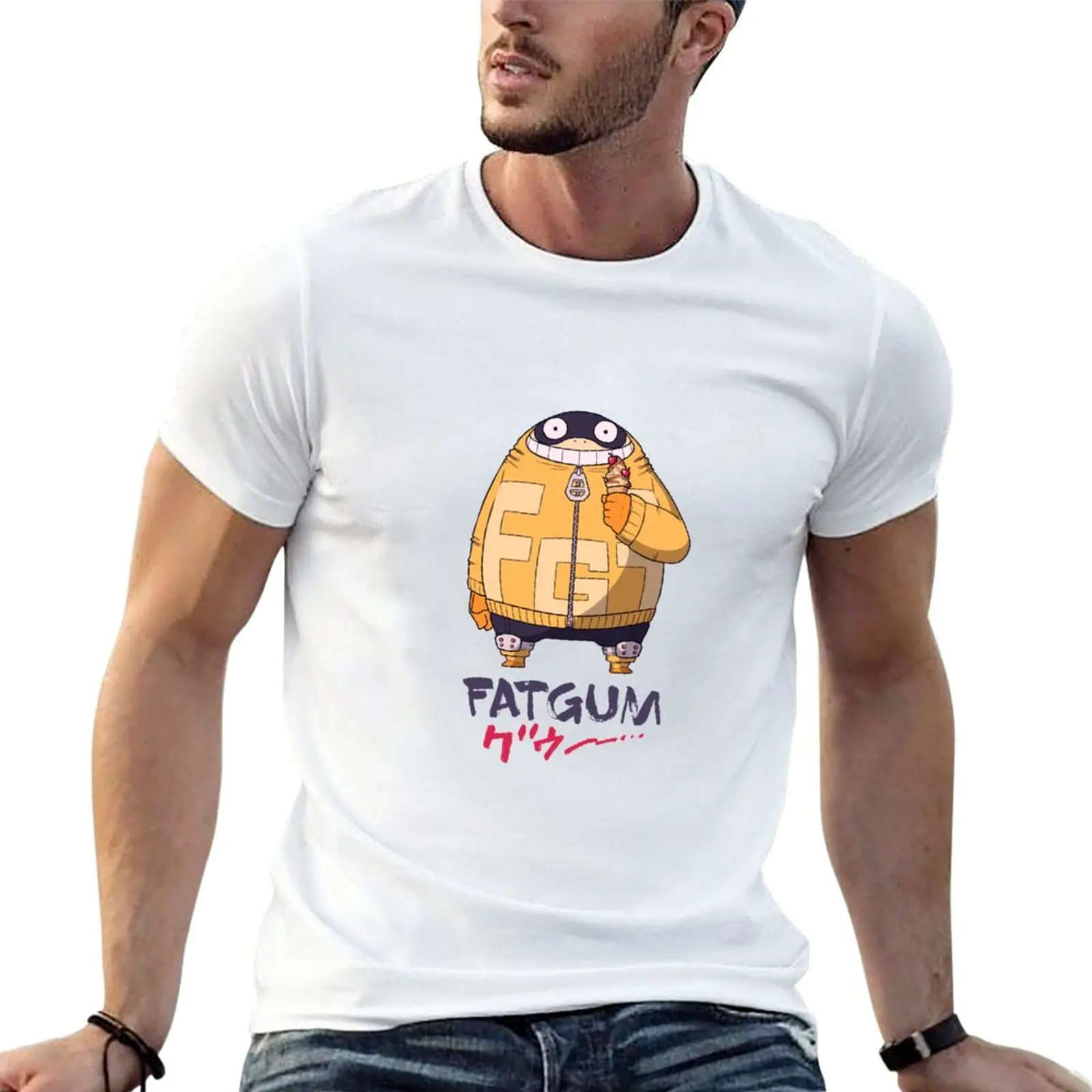 

Летняя футболка Fatgum, черный топ, Мужская футболка, дизайнерская футболка