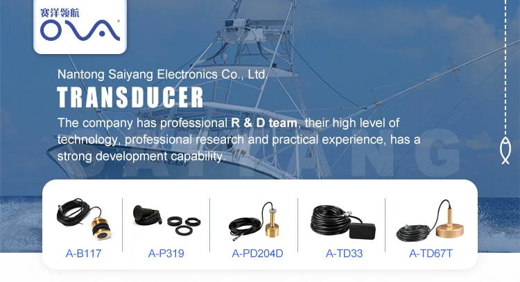 455/800 KHz Underwater Echo Sounder Side Scan Sonar Side Scan Transducer For Marine