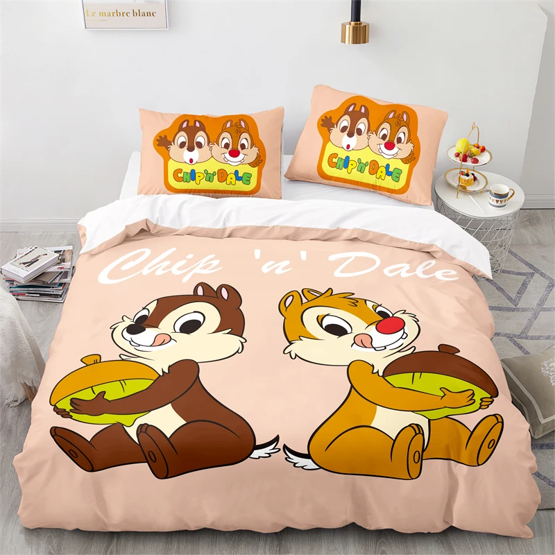 Cute Chip 'n' Dale Character Printed Duvet Cover Set Pillowcase Twin Full Queen King Cartoon 3d Bedding Set Bedclothes Bedding