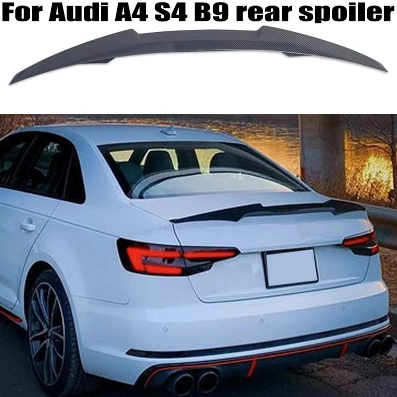 

For Audi A4 S4 B9 4 Door 2016-2021 M4 Style High Quality Real Carbon fibre Rear trunk cover spoiler Rear wing Airfoil Accessorie