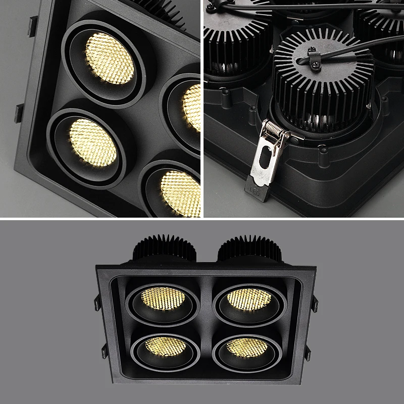 ~Grille Lamp Embedded Spotlight Embedded Honeycomb Anti-Glare Square Living Room Bedroom Main Lamp Spotlight