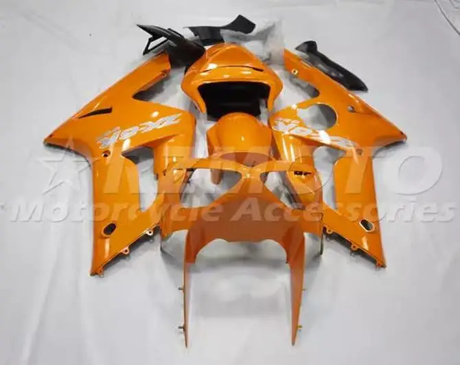 

НОВЫЕ комплекты обтекателей из АБС-пластика, подходят для Kawasaki ZX-6R ZX6R 636 2003 2004 03 04, кузов оранжевого цвета