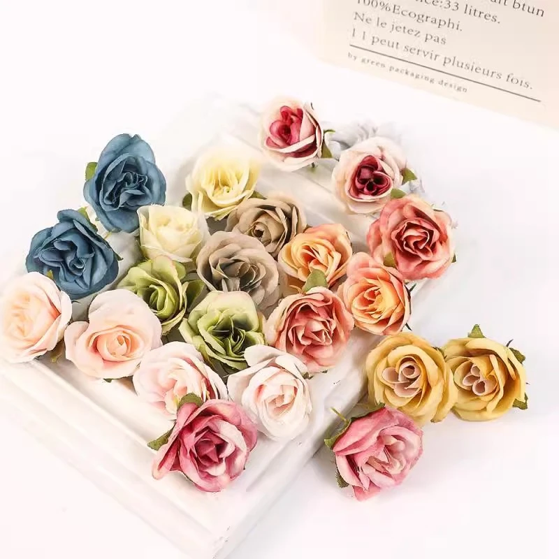 10 Stück künstliche Rosenblüten 3,5 cm gefälschte Blumen für zu Hause Raum dekor Garten Hochzeit Dekoration DIY Handwerk Girlande Geschenke Zubehör – Detail 4