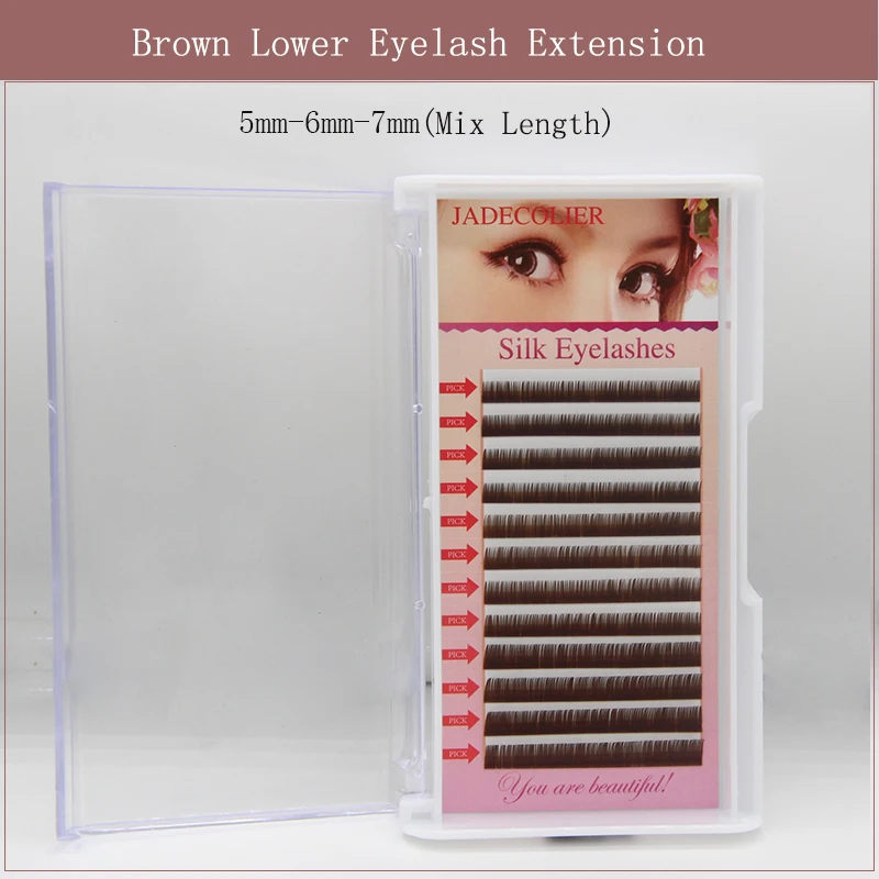 

New High Quality Brown Lower Lashes Mix Length 5-6-7mm Short Bottom Eyelash Extension 0.07mm soft Beauty Makeup Tools