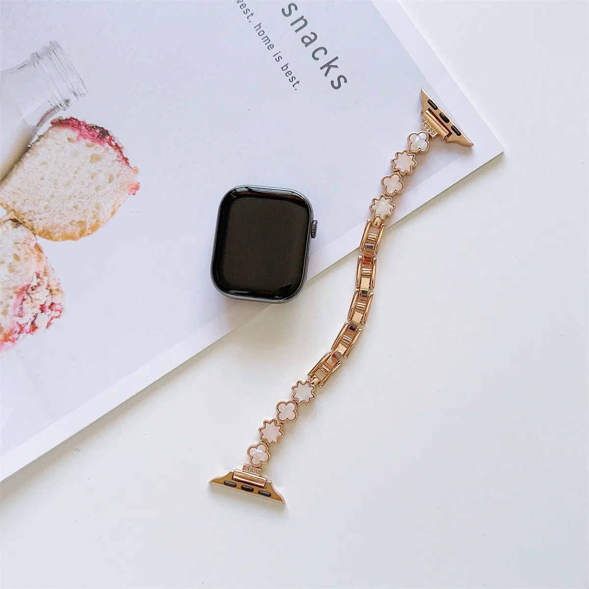 Stilren smartwatch metallarmband för apple watch_voghion.com