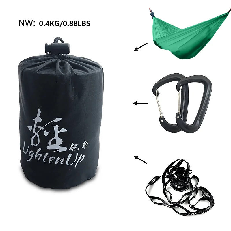 Camping Hammock Ultralight 380T (20D) Parachute Nylon Lightweight and Small For Hiking Camping &Outdoor Activity