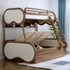 120x200 135x200 150x200 cm Modern luxury ash wood bunk bed 2 people Double loft bedroom beds full size bed frame furniture 3