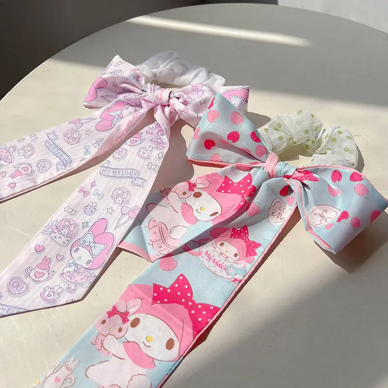 

Cute Sanrio Hair Ribbon Ribbon My Melody Kawaii Beauty Cartoon Anime Hair Accessories Hair Rope Headbands Toys for Girls Gift