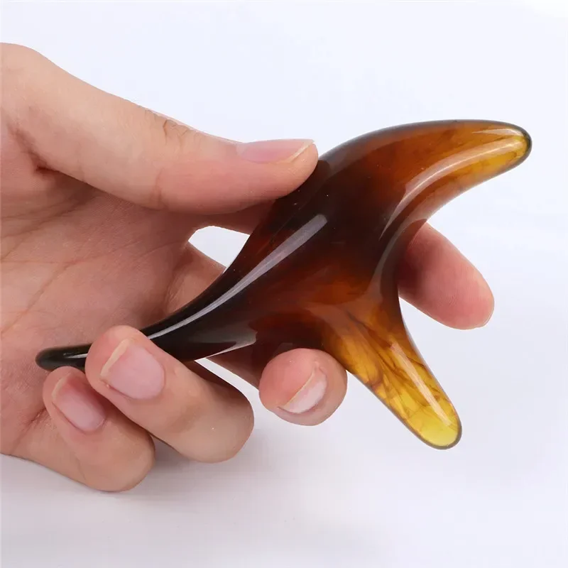 Amber Resin Wax Triangle Foot Feet Massager Gua Sha Acupuncture Shiatsu Tool