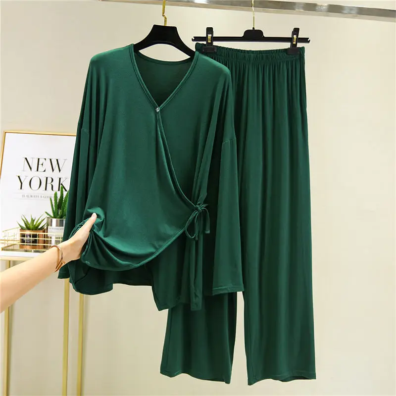 

2023 Summer New Modal Pajama Sets Women Lounge Cute Sleepwear Short Sleeve Casual Nightwear Large Size 80KG Female Pijamas E35