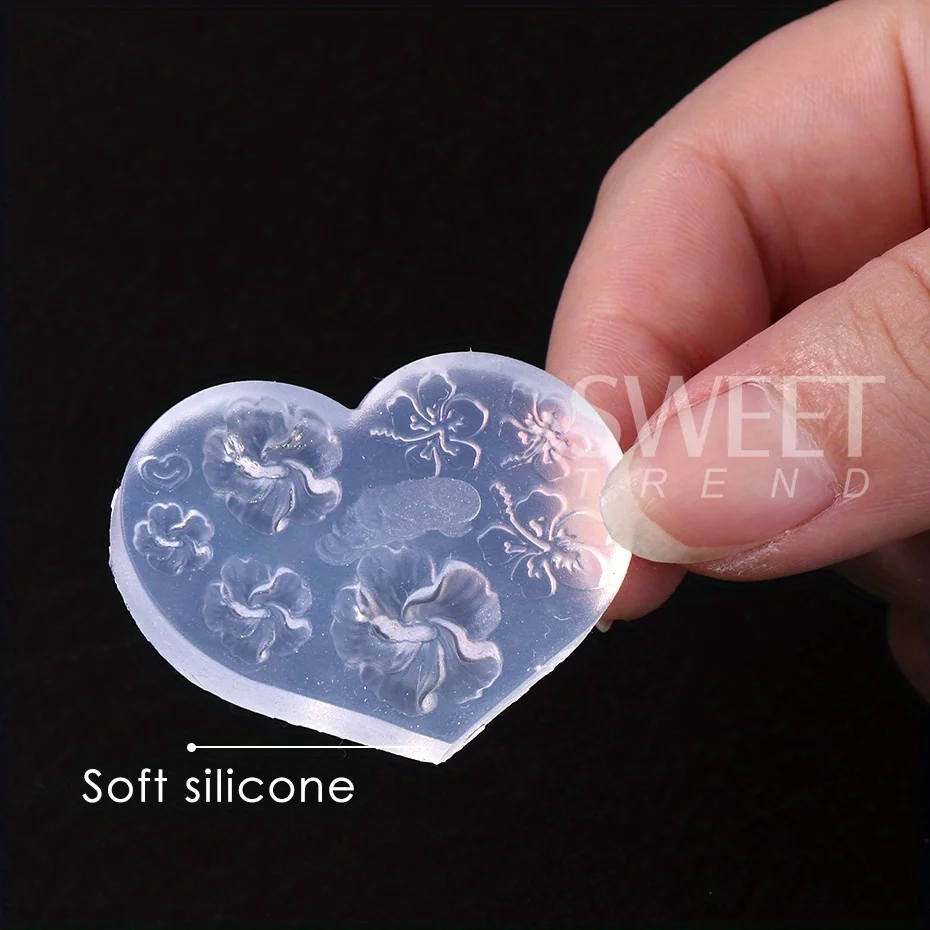 3D Mini Silicone Molds Nail Art Decoration Letter ABC Alphabet Flowers Big Petal Design Acrylic Carving Tools Manicure Jewelry 2