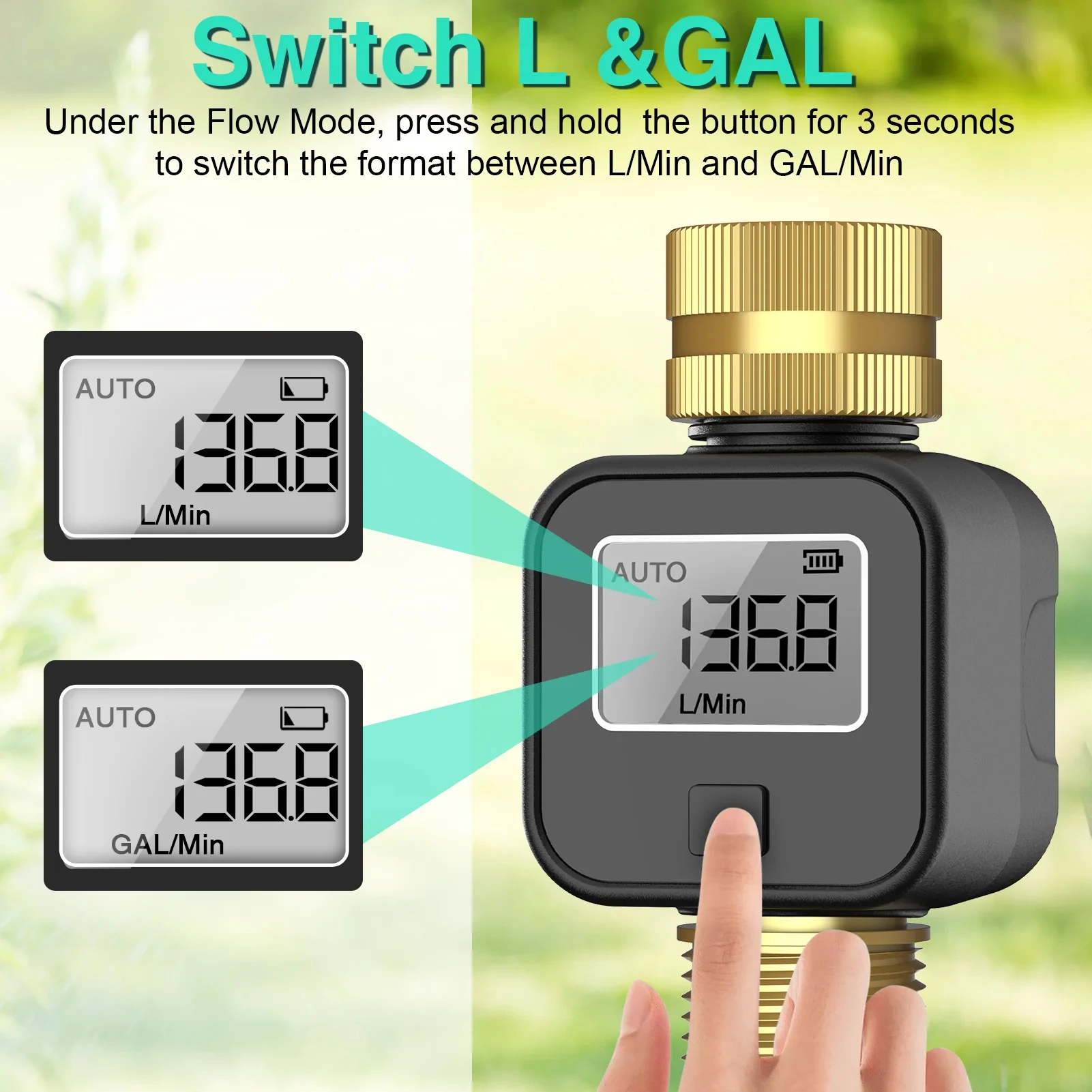 Digital Water Flow Meter High Accuracy Waterproof Electronic Flowmeter for Outdo