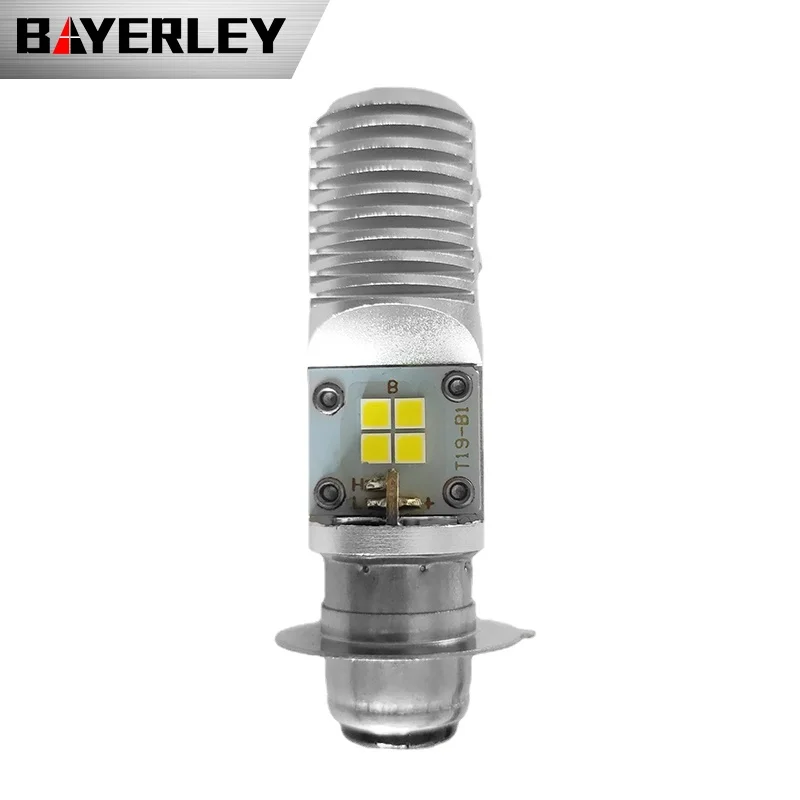 Nuovo T19 Led Ac/Dc Libero 80V Sovratensione Moto Faro Moto H4 Led Hs1 Ba15D P15D-25-1 8Led 1000Lm 6000K 8W 1Pc
