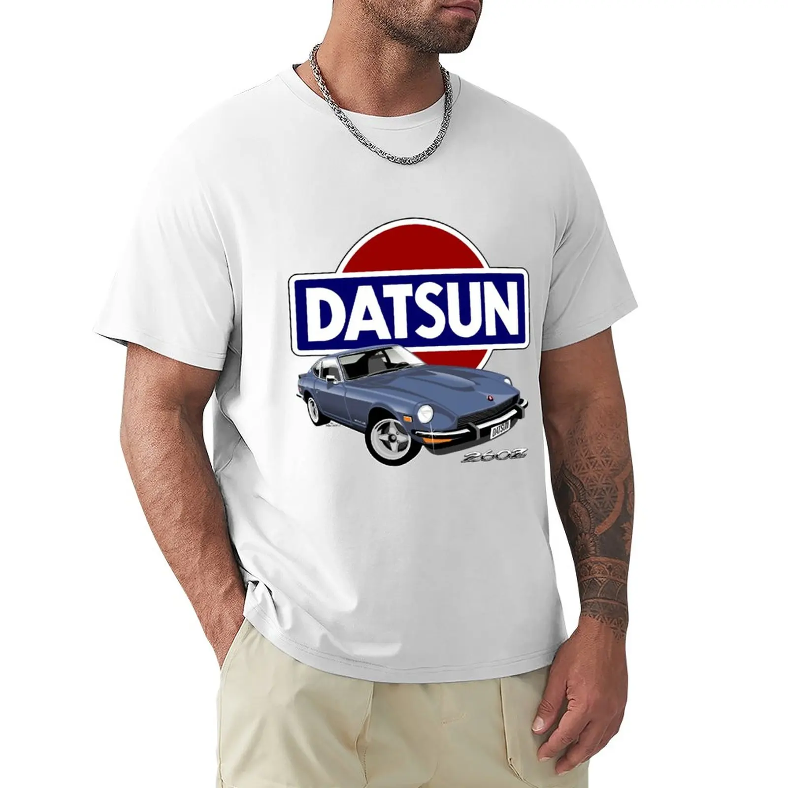

Синяя футболка Datsun 260Z, короткая футболка, эстетическая одежда, мужская тренировочная рубашка