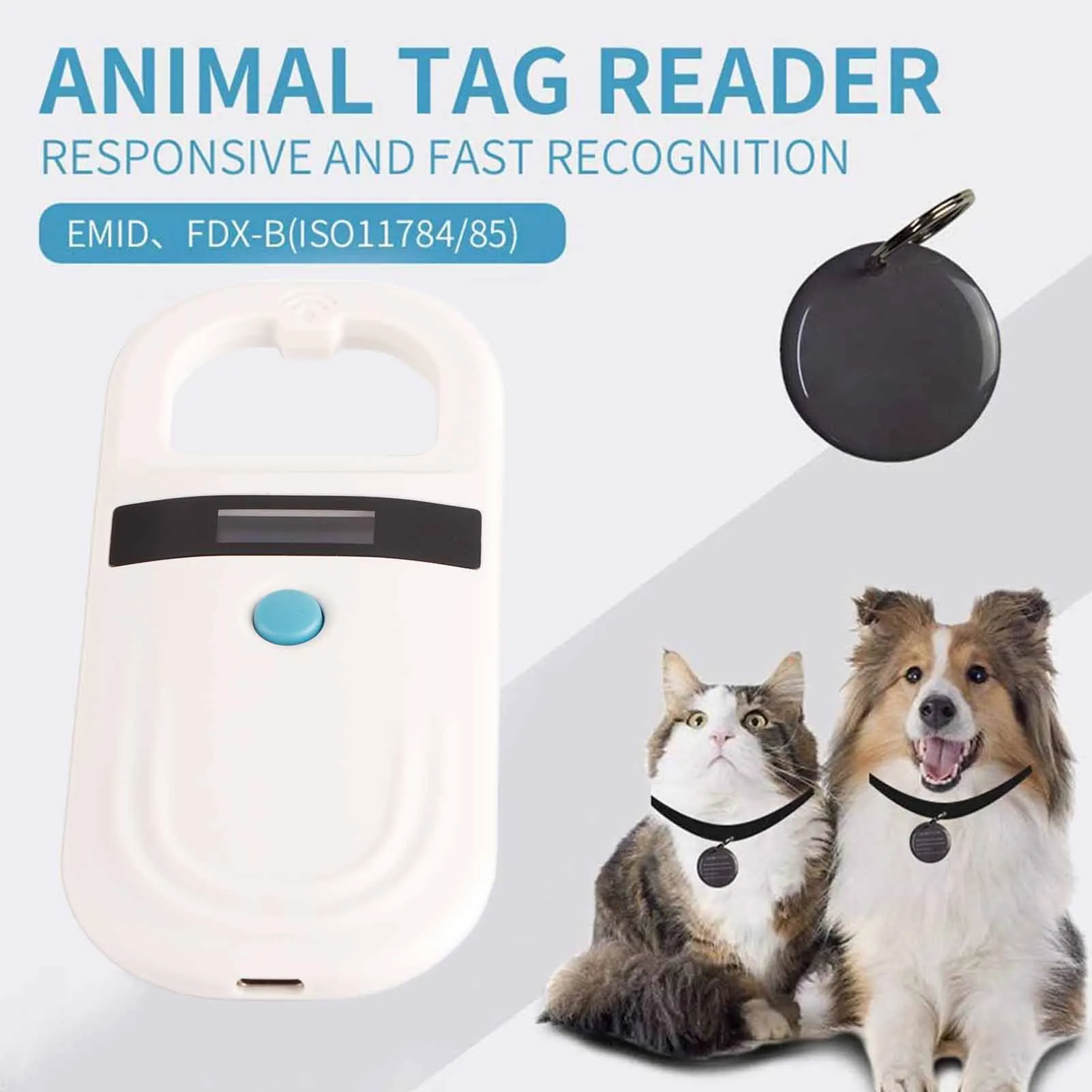 Reader Rechargeable Animal Chip ID Scanner Microchip Scanner Pet Tag