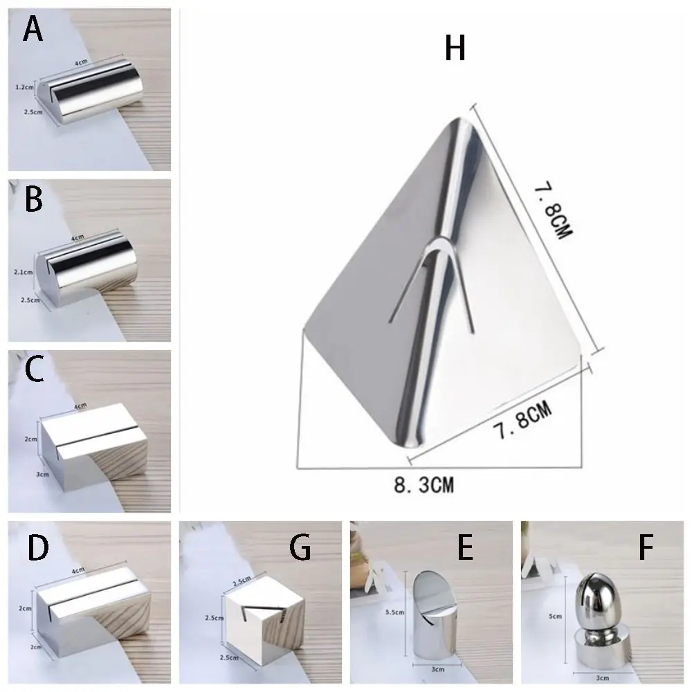 Display Stand Stainless Steel Card Holder Solid Funny Number Sign Holder Creative Label Menu Card