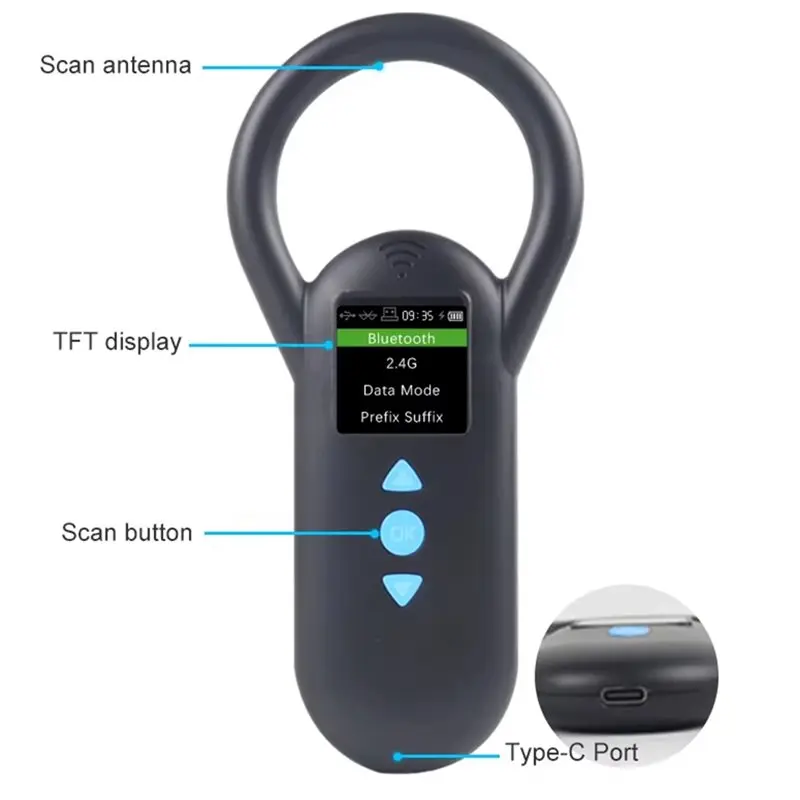 M09K USB/블루투스 RFID 리더 134.2Khz 125Khz 고양이 개용 동물 마이크로칩 스캐너 유리 칩 식별 태그 FDX-B B