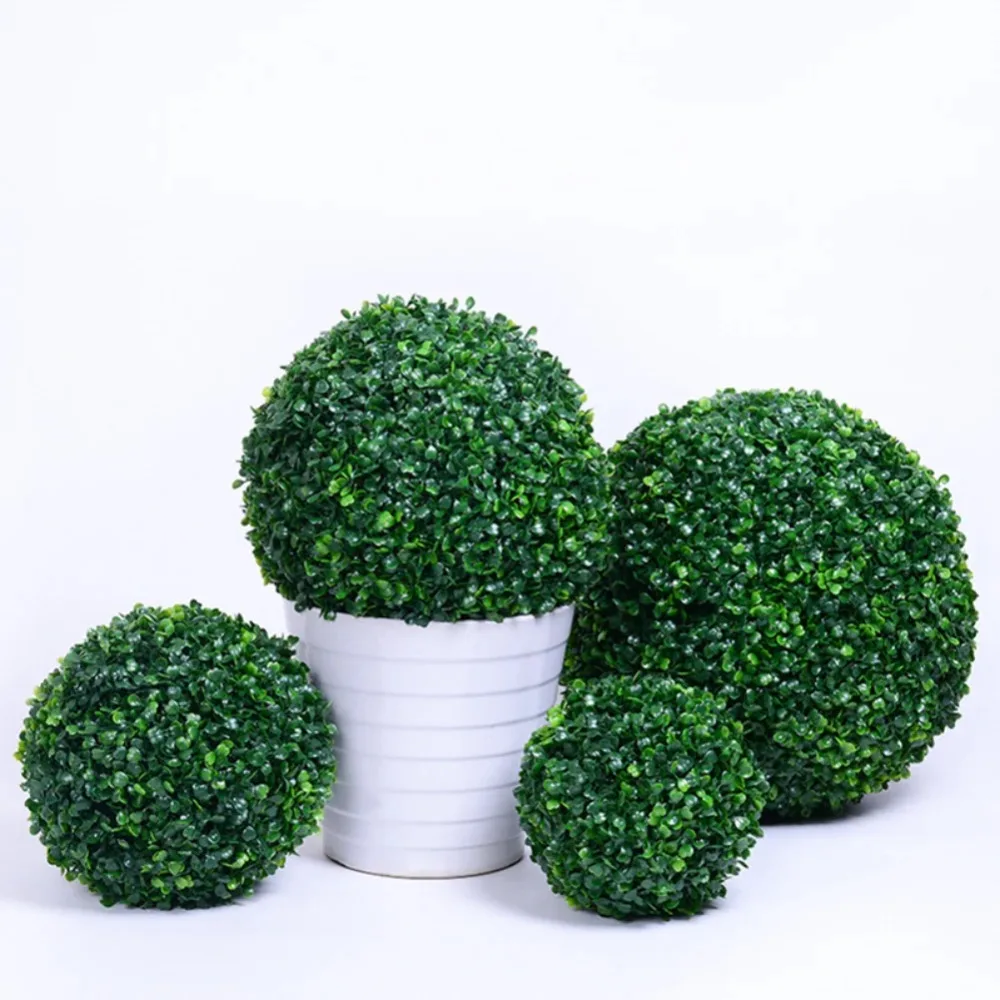 Green Grass Ball Artificial Plant Milan Grass Ball Plastic Boxwood Ball Eucalyptus  Wedding Party Outdoor Decoration Bonsai