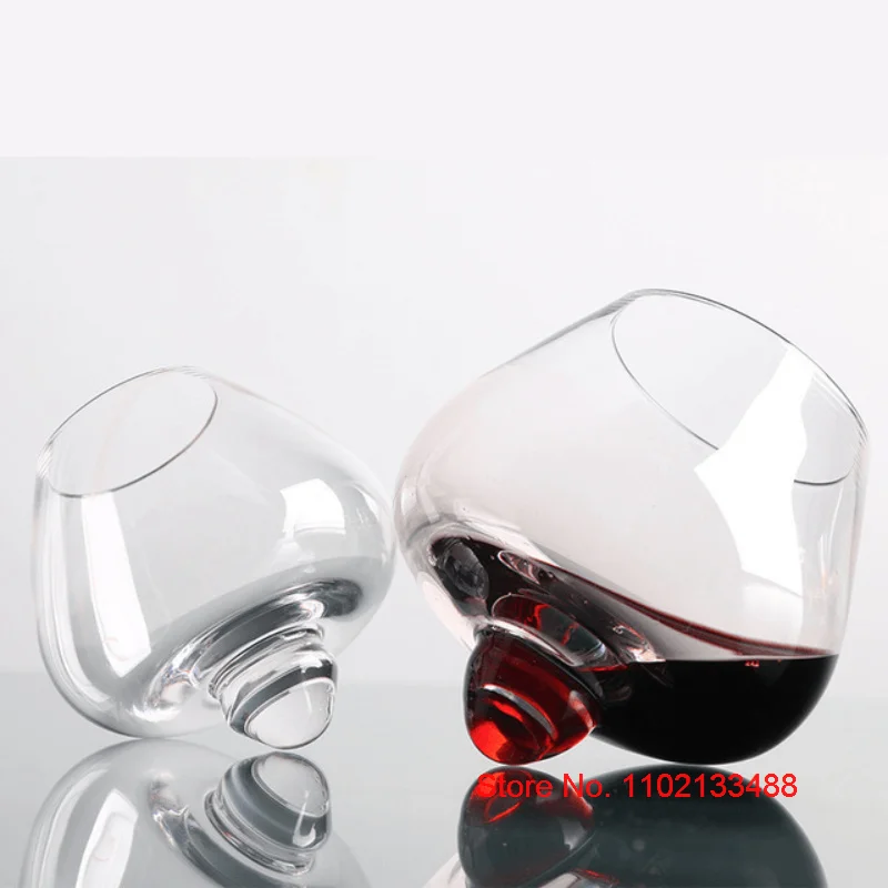 Shaking Cope Gyro Spinning Whiskey Glass Cone Base Declining Rocking Wine Cup Liquor Cognac Martell Crystal Whisky Tumbler whiskey glass