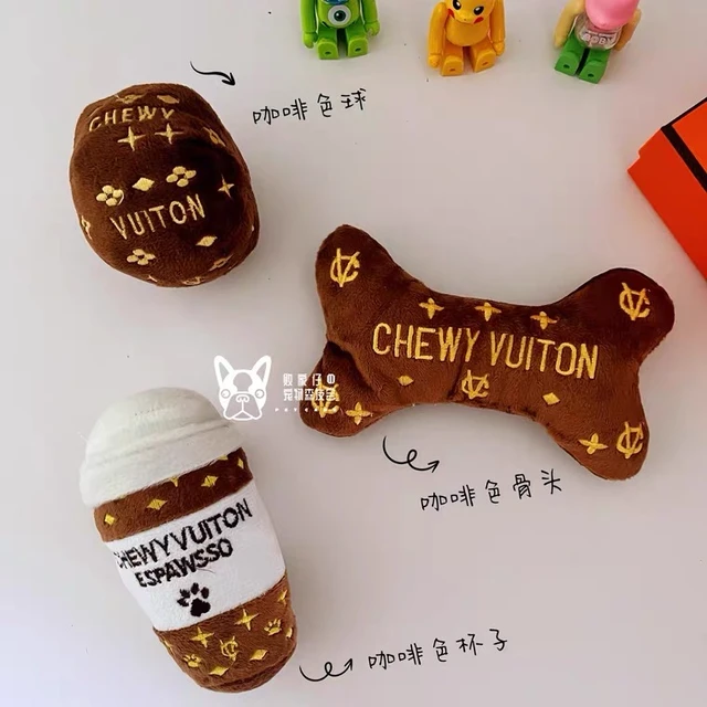 Ins Pet Dog Cat Toys Chewy Vuitton Collection Squeak Toy Unique Plush  Squeak Bone Puppy Accessories - Dog Toys - AliExpress