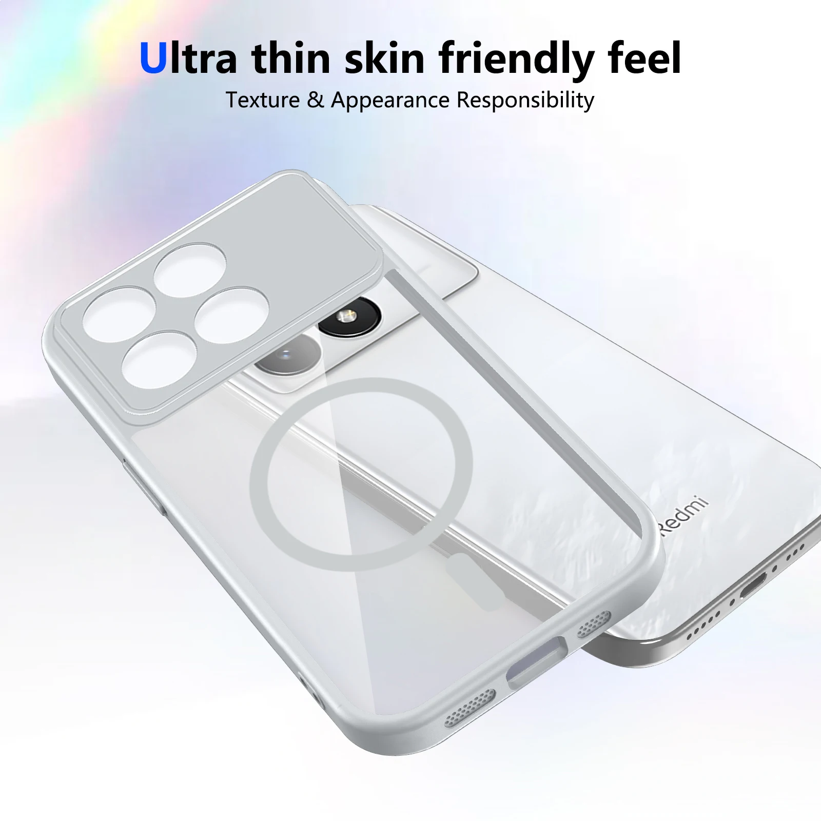 Luxury Magnetic Wireless Charging Clear Shockproof Phone Case