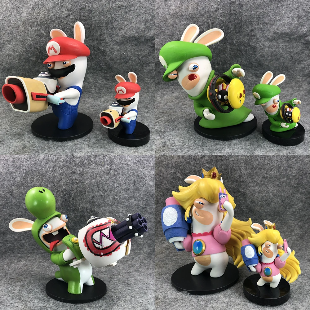 Genuino Mairo + Rabbids Kingdom Battle Raving Rabbids Yoshi Luigi Mairo Peach Figure Giocattoli Limitati