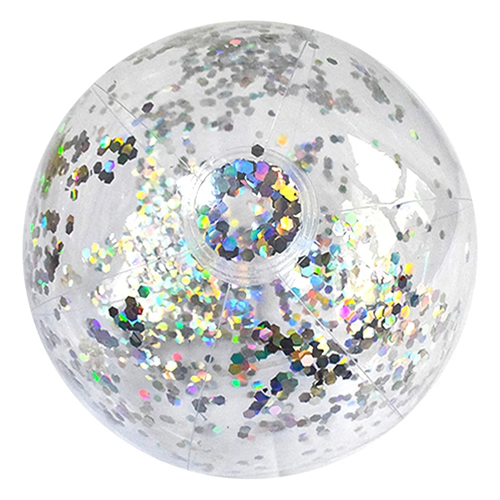 Peiyee Ballons De Plage à Paillettes (Lot De 3) – 40 Cm, PVC Transparent, Pompe Incluse – Pour Piscine, Fête, Décoration Ballon Piscine Avec Paillettes